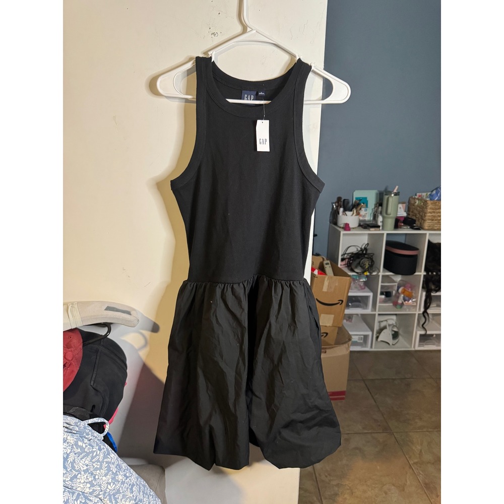 Gap Womens Mixed Media Bubble Mini Dress Large NWT